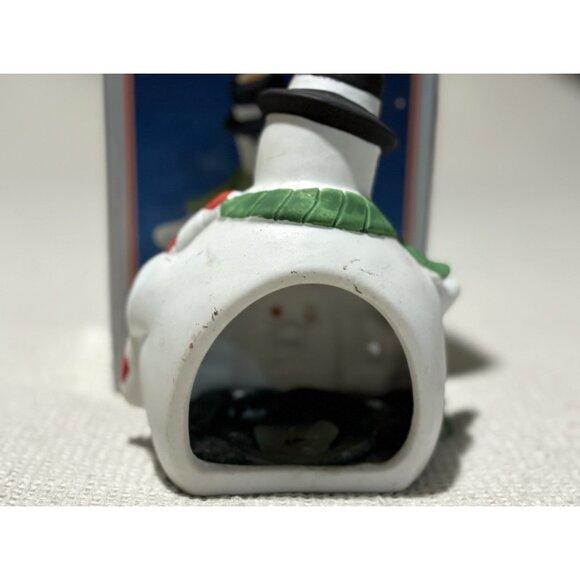 Snowman House Light Up W/ Candle Vintage Xmas Retro Decor W box - Picture 6 of 10